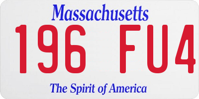 MA license plate 196FU4