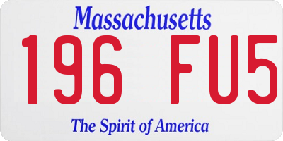 MA license plate 196FU5