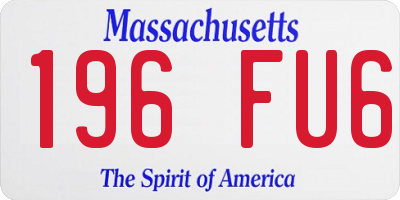 MA license plate 196FU6