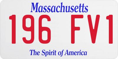 MA license plate 196FV1