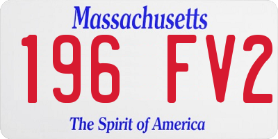 MA license plate 196FV2