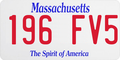 MA license plate 196FV5