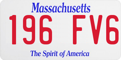 MA license plate 196FV6