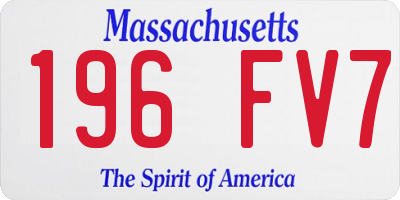 MA license plate 196FV7