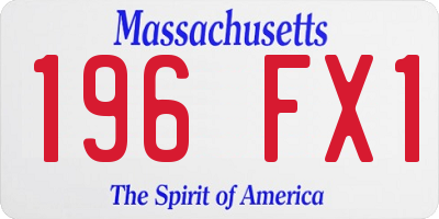 MA license plate 196FX1