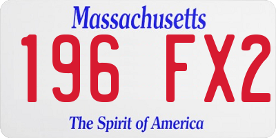 MA license plate 196FX2