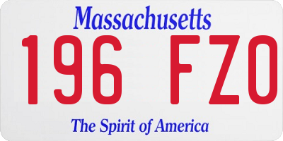 MA license plate 196FZ0