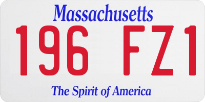 MA license plate 196FZ1