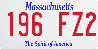 MA license plate 196FZ2