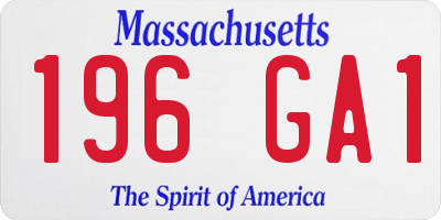 MA license plate 196GA1