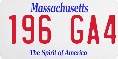 MA license plate 196GA4