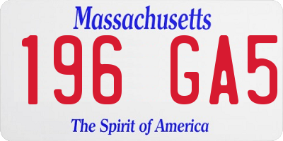 MA license plate 196GA5