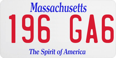 MA license plate 196GA6