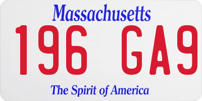 MA license plate 196GA9