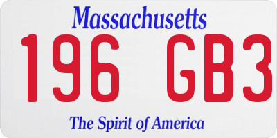 MA license plate 196GB3