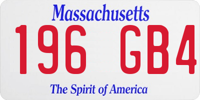 MA license plate 196GB4