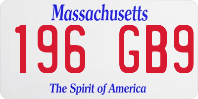 MA license plate 196GB9