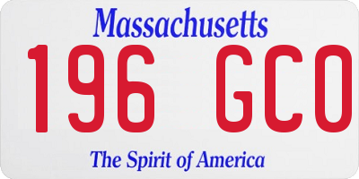 MA license plate 196GC0