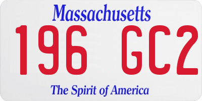 MA license plate 196GC2