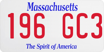 MA license plate 196GC3