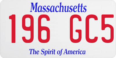 MA license plate 196GC5