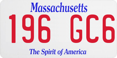 MA license plate 196GC6