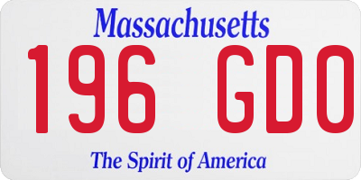 MA license plate 196GD0
