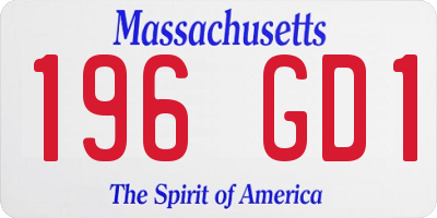 MA license plate 196GD1