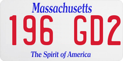 MA license plate 196GD2