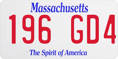 MA license plate 196GD4