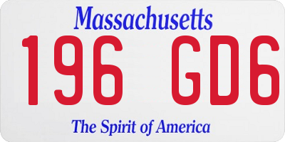 MA license plate 196GD6
