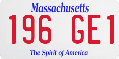 MA license plate 196GE1