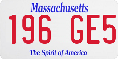 MA license plate 196GE5