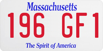 MA license plate 196GF1