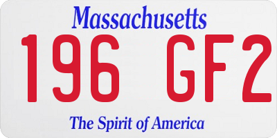 MA license plate 196GF2