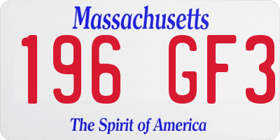 MA license plate 196GF3