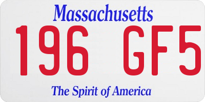MA license plate 196GF5