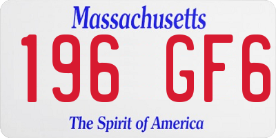 MA license plate 196GF6