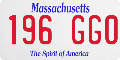 MA license plate 196GG0