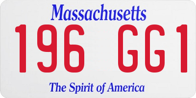 MA license plate 196GG1