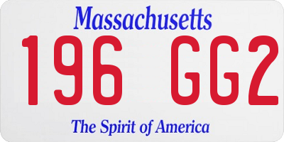 MA license plate 196GG2