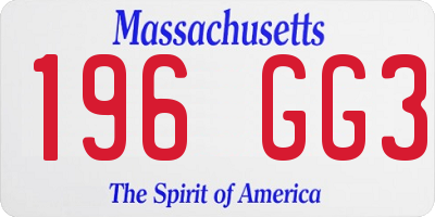 MA license plate 196GG3