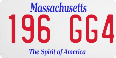 MA license plate 196GG4