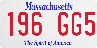MA license plate 196GG5
