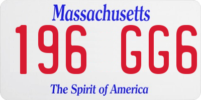 MA license plate 196GG6
