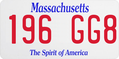 MA license plate 196GG8
