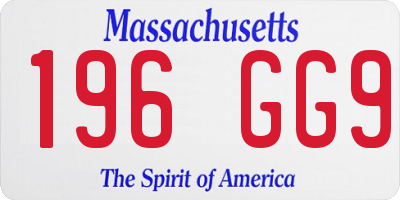MA license plate 196GG9