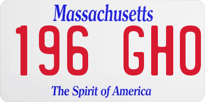 MA license plate 196GH0