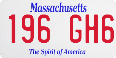 MA license plate 196GH6