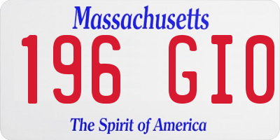 MA license plate 196GI0